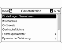 Die Berechnung der Route kann