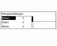 Taste TONE drücken, um das Klangeinstellungsmenü