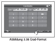 Tippen Sie im Grad-Format auf den Eingabebereich