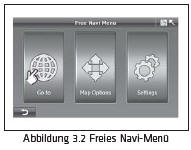 Im Suchmenü bietet Ihnen das A-Navi System sechs