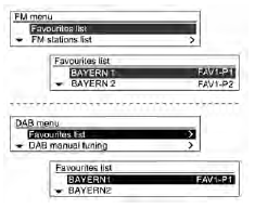 Im FM-/AM- oder DAB-Menü durch