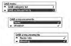 Im DAB menu (DAB-Menü) den Drehknopf