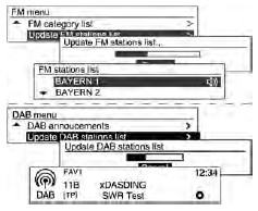 Im FM menu/AM menu oder DAB