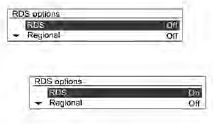 Im Menü RDS-Optionen den Multifunktionsknopf