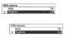 Im Menü RDS-Optionen den Multifunktionsknopf