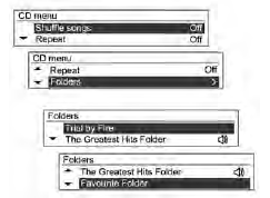 Bei MP3-/WMA-CDs unter CD Menu