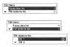 Im FM-Menü/AM-Menü den Multifunktionsknopf